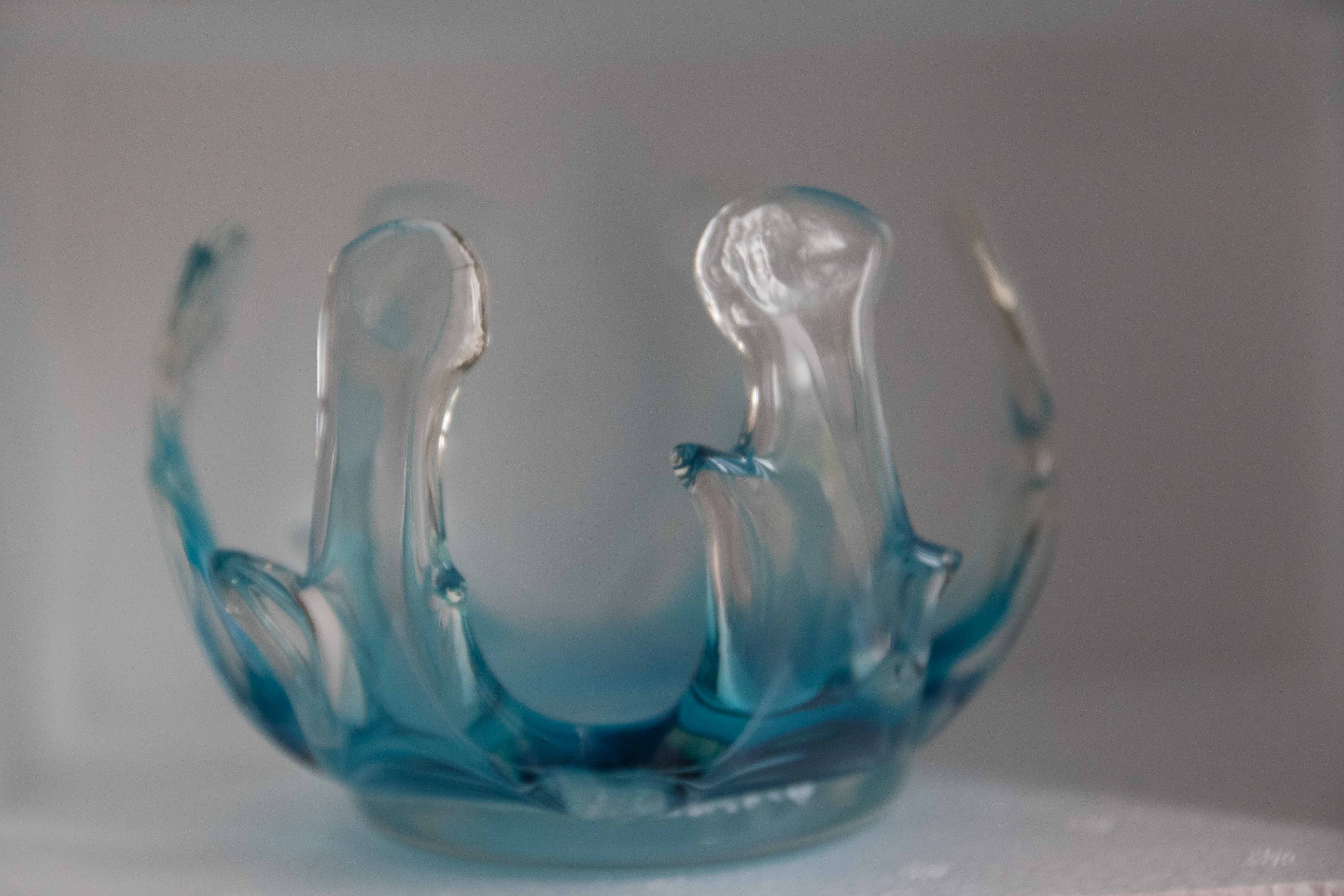 Cup scratch blue murano