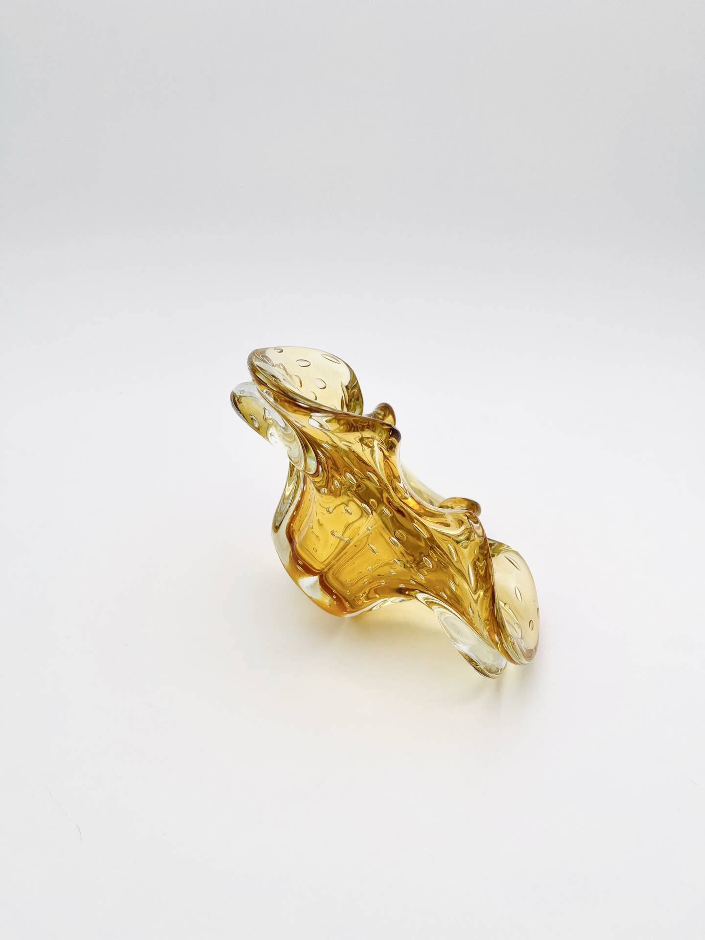Murano bowl Archimede Seguso Bullicante Sommerso Yellow Gold