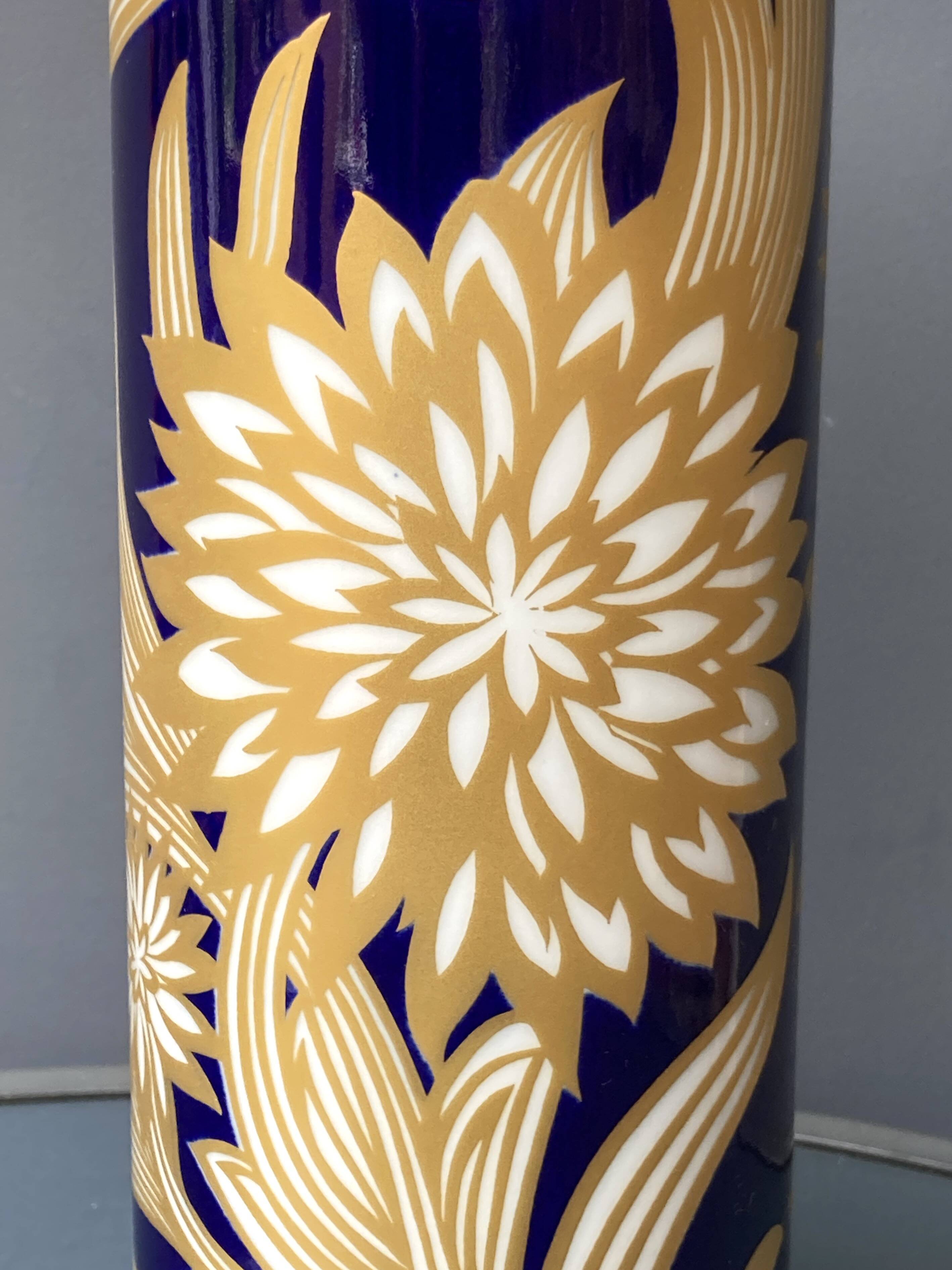 2 Royal Bavarian porcelain vases - KPM - Echt Cobalt