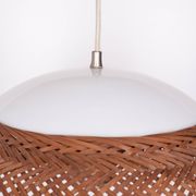 Lampe suspendue en osier du Japon des années 1970