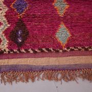 Large Burgundy Moroccan rug 196 x 472 cm - Vintage Moroccan Wool Rug Boho