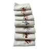 7 antique and embroidered napkins