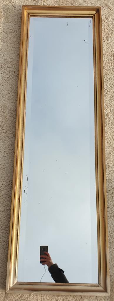 Beveled mirror gilded frame 140x42