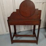 Art deco wooden dressing table oak round mirror