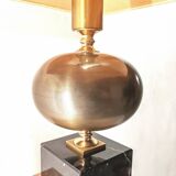 Large Regency black marble barber lamp