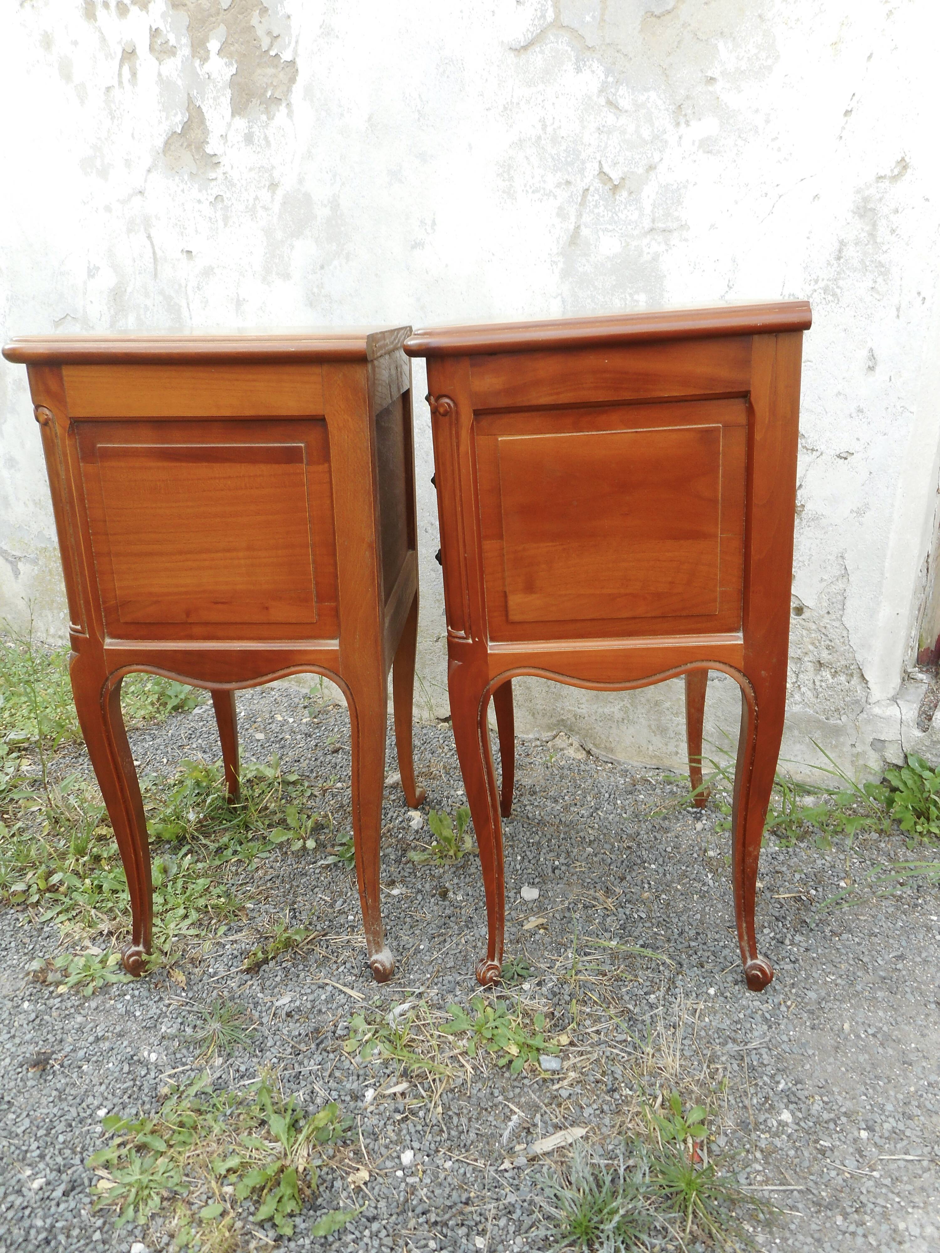 Pair of cherry bedside tables