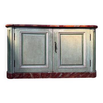 Low plinth buffet – Louis XIV period – Reclaimed wood & Faux marble