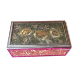 Vintage musical box with mirror psychedelic revolving wheel mechanism