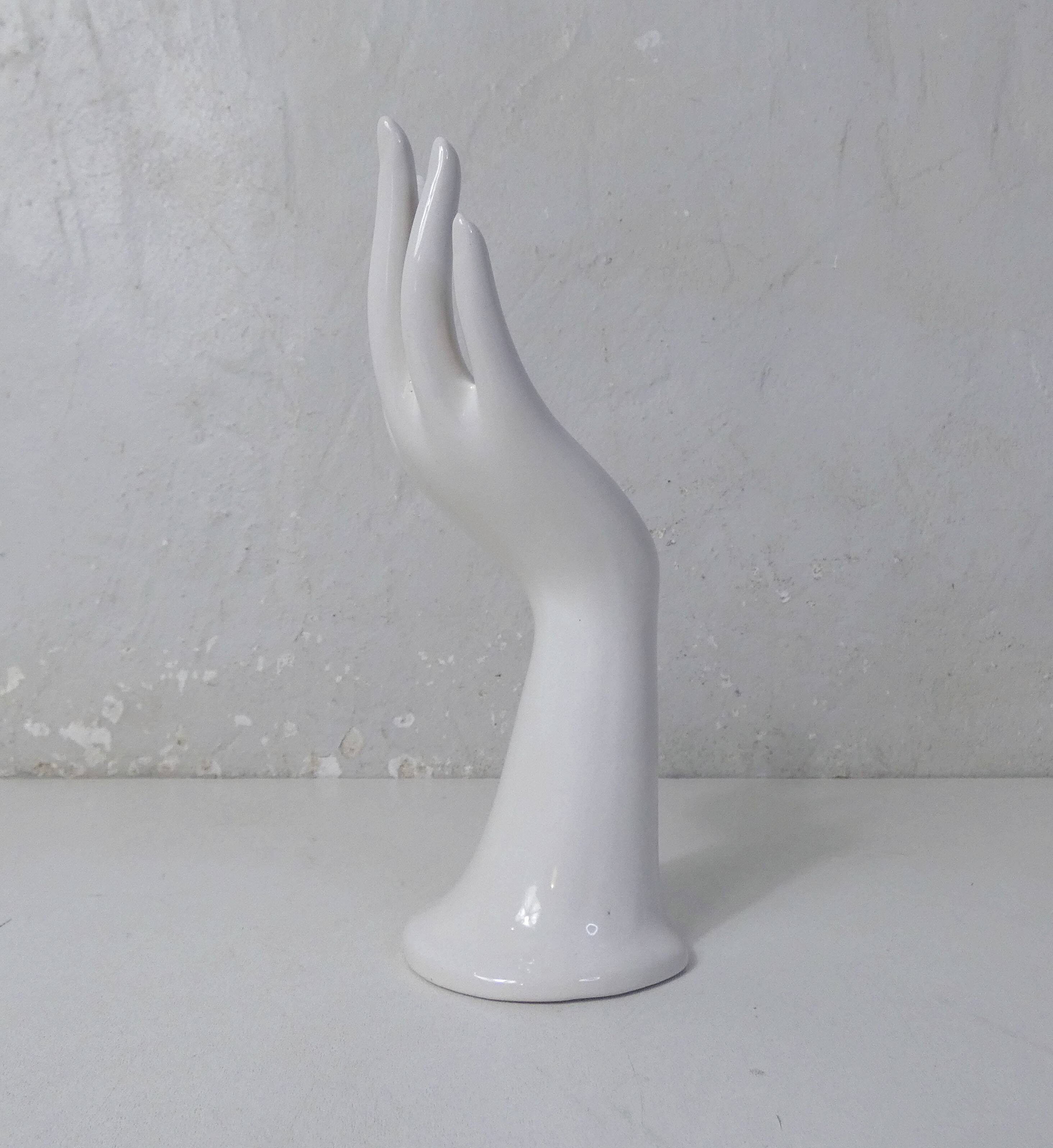 white hand ring sizer soliflore vintage jewelry holder