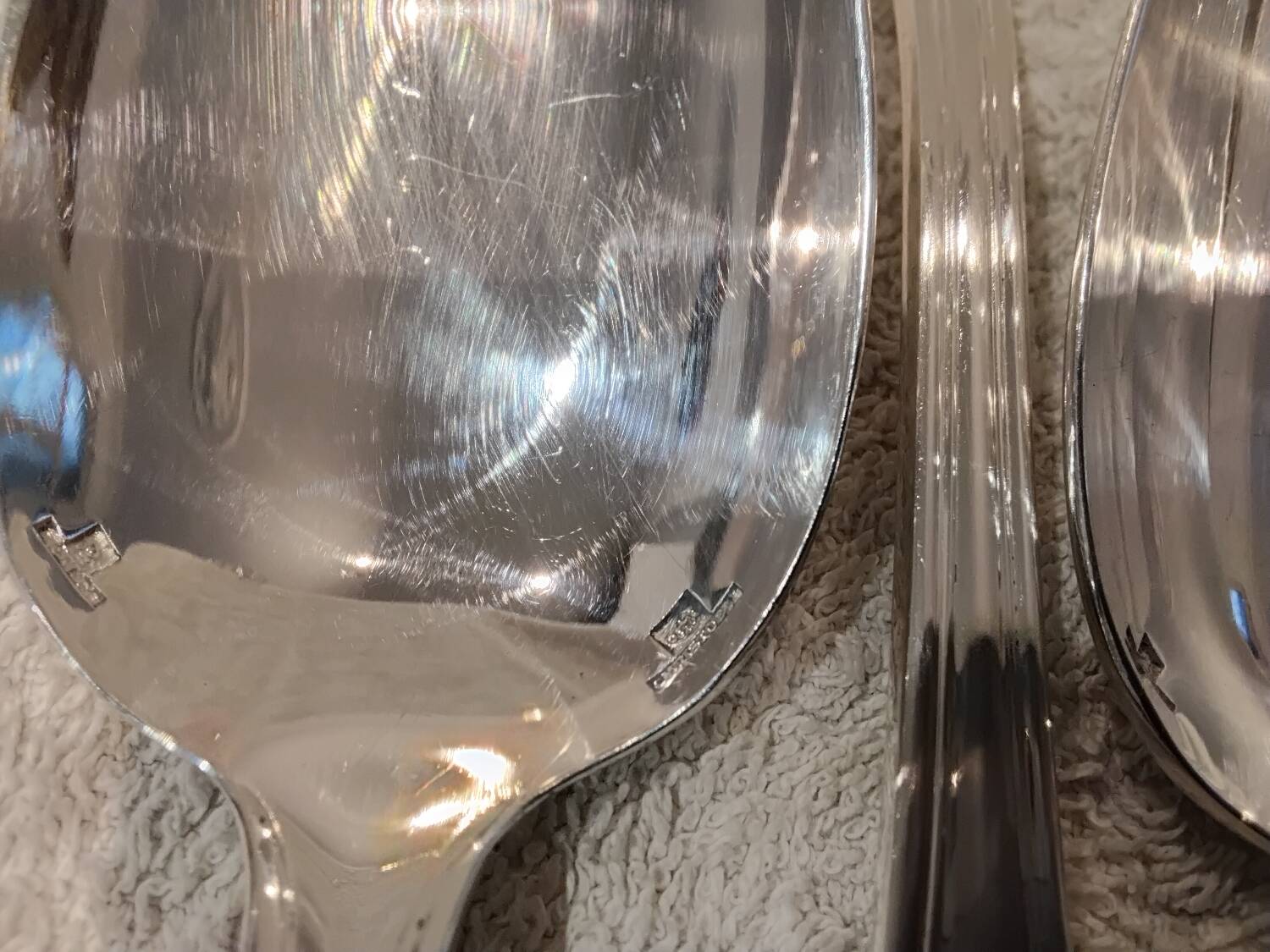 6 silver-plated soup spoons, Christofle Albi silversmith, 20.6cm