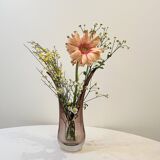 Vintage vase for ikebana or floral arrangement in amethyst crystal from VANNES ART FRANCE