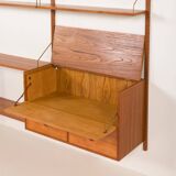 Hansen&Guldborg 3 bay teak wall unit with a bar cabinet for HG Furniture, D