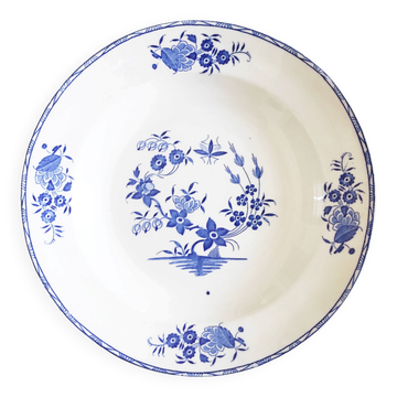 Boch Frères deep plate with large bouquet decoration