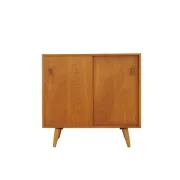 Ash cabinet with sliding doors by Hjørnebo, Danish, 1960s
