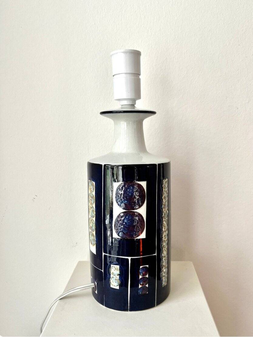 Ceramic Tenera Royal 9 table lamp by Inge Liese Kofoed for Royal Copenhagen Fog & Morup, Denmark, 1970s