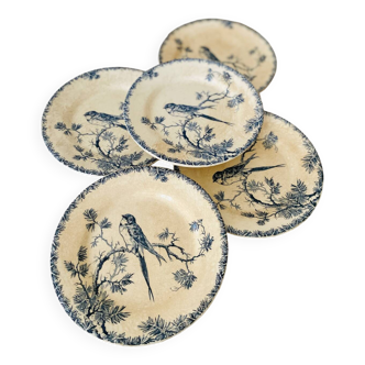 Antique opaque porcelain plates from Gien, Provençal model