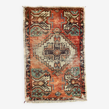 Petit tapis turc vintage 82x53 cm, Short Runner, Tribal, Shabby, Mini Tapis
