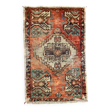 Petit tapis turc vintage 82x53 cm, Short Runner, Tribal, Shabby, Mini Tapis