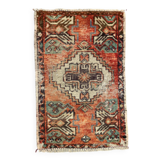 Petit tapis turc vintage 82x53 cm, Short Runner, Tribal, Shabby, Mini Tapis