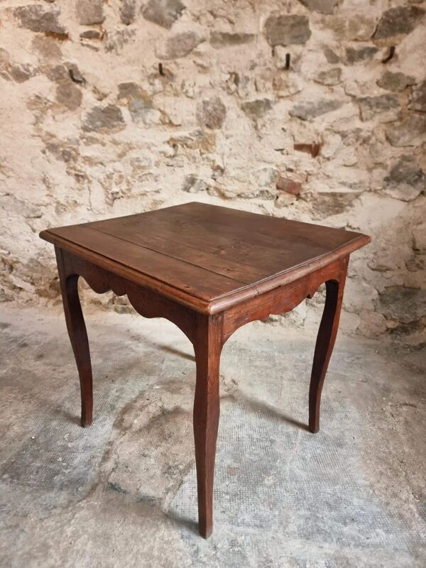 Table d'appoint ancienne en chêne, table d'écriture provinciale du XVIIIe siècle, style Louis XV