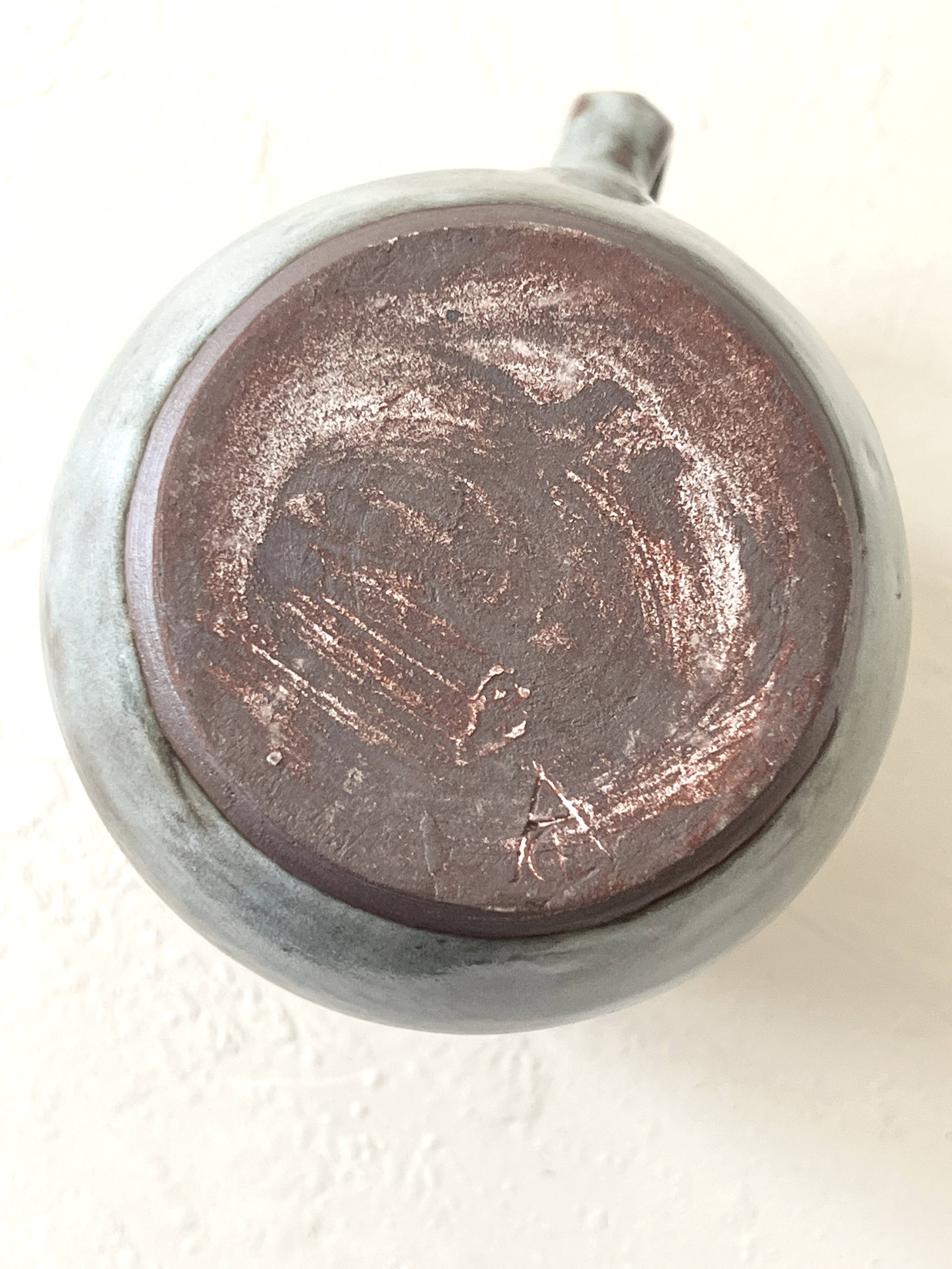 Ceramic vase from Grés du Loir, glazed and signed, Chantal & Thierry Robert 1970.