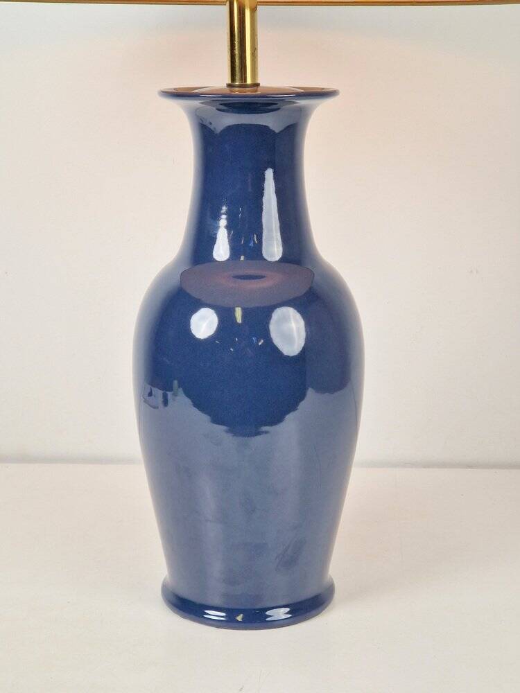 Vintage Jar Table Lamp in Ceramic and Brass, 1970
