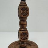 Solid wood lamp decorated with vintage hollow circles