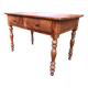 Louis Philippe style old cherry desk table with 2 drawers and 1 pull.