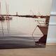 Old 70s marina landscape boats laminated