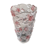 Vase with molded glass roses