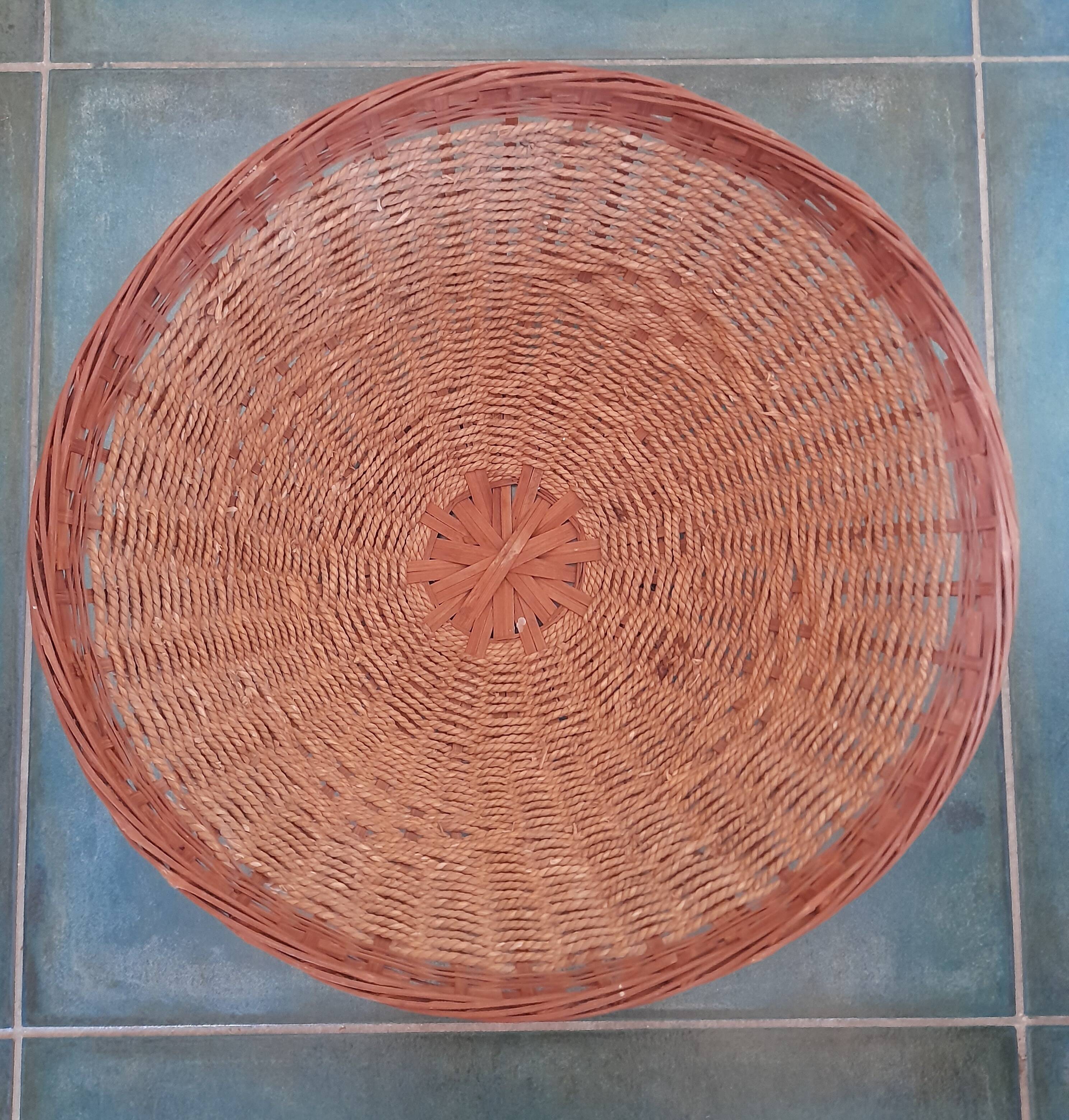 Grande corbeille en corde et osier