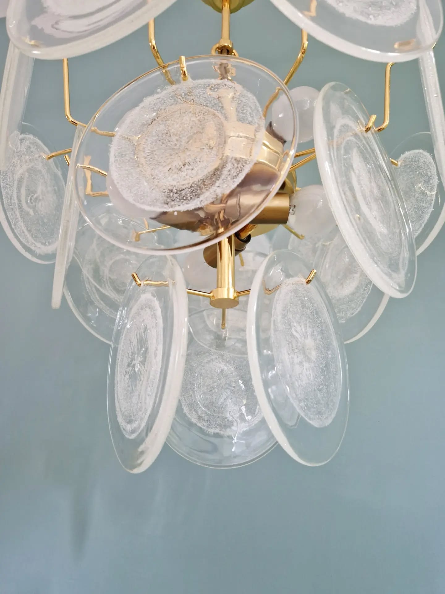 Murano glass disc chandelier, Italy, 1970s