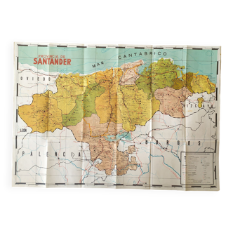 Map of the province and city of Santander (front/back)