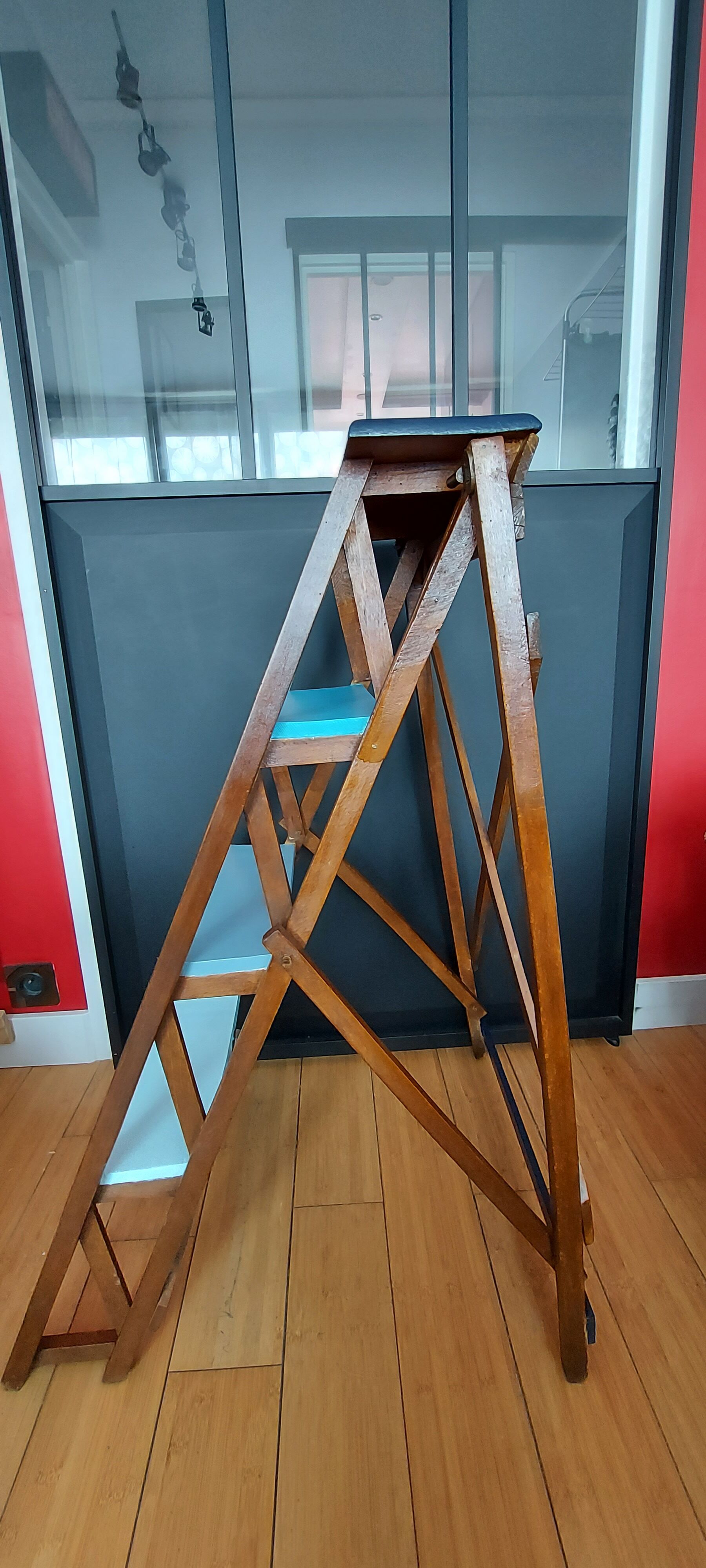 Design shelf from an old painter's stepladder