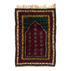 Vintage Handmade Turkish Tulu Prayer Rug, Hand-Knotted Wool Prayer Mat