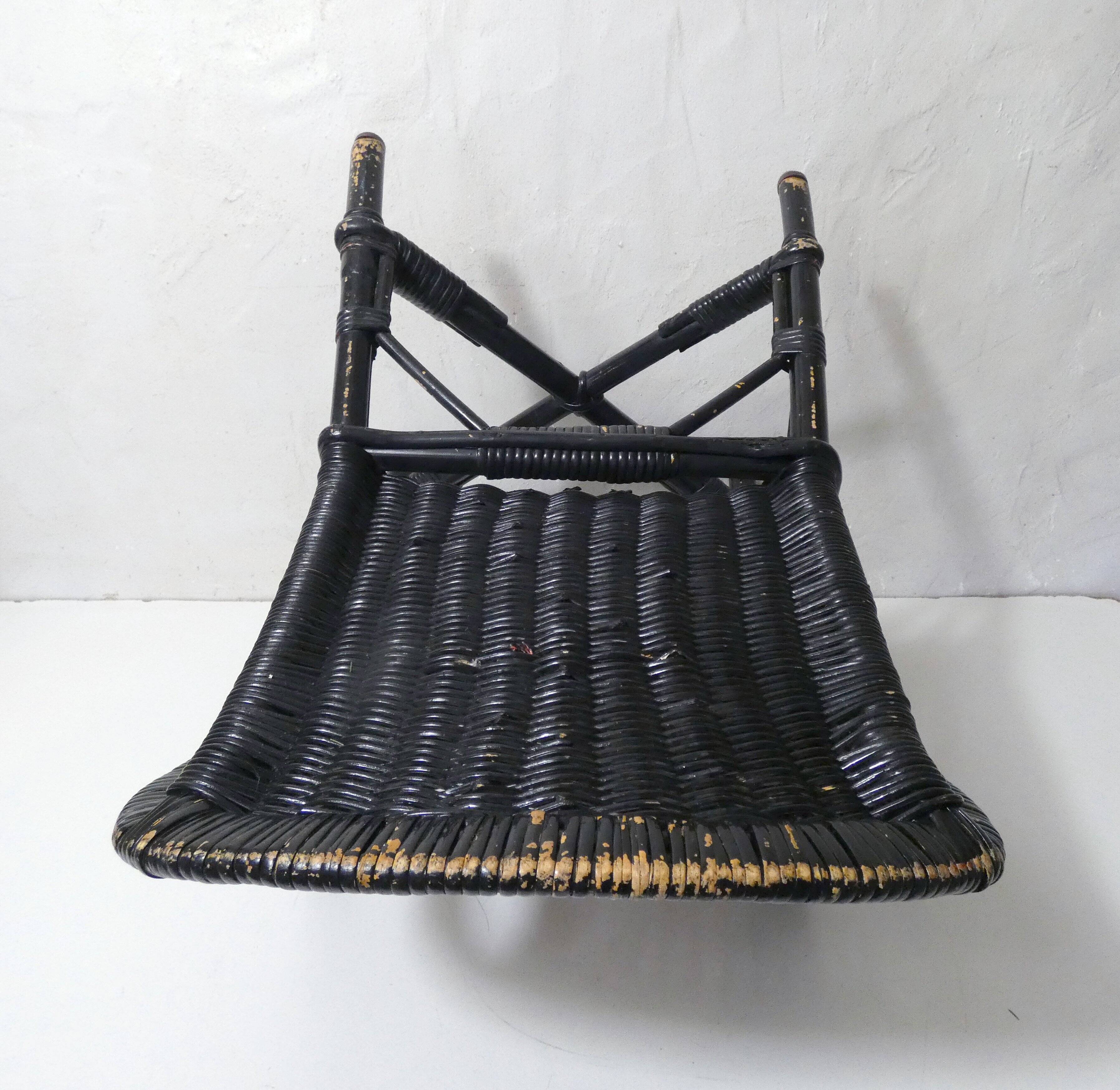 Vintage children's size rattan armchair