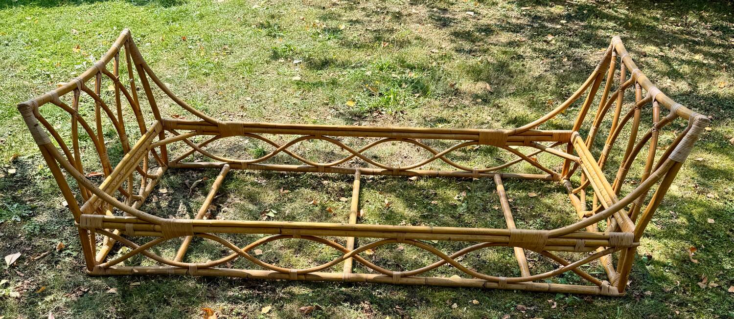 1970s rattan bed - single