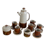 Vintage enameled stoneware coffee service made in Japan 60s