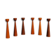 Set of 6 modern Danish teak candlesticks