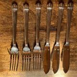 Set of 3 Christofle fish forks and 3 knives