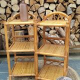 Chevets table de nuit en rotin vintage