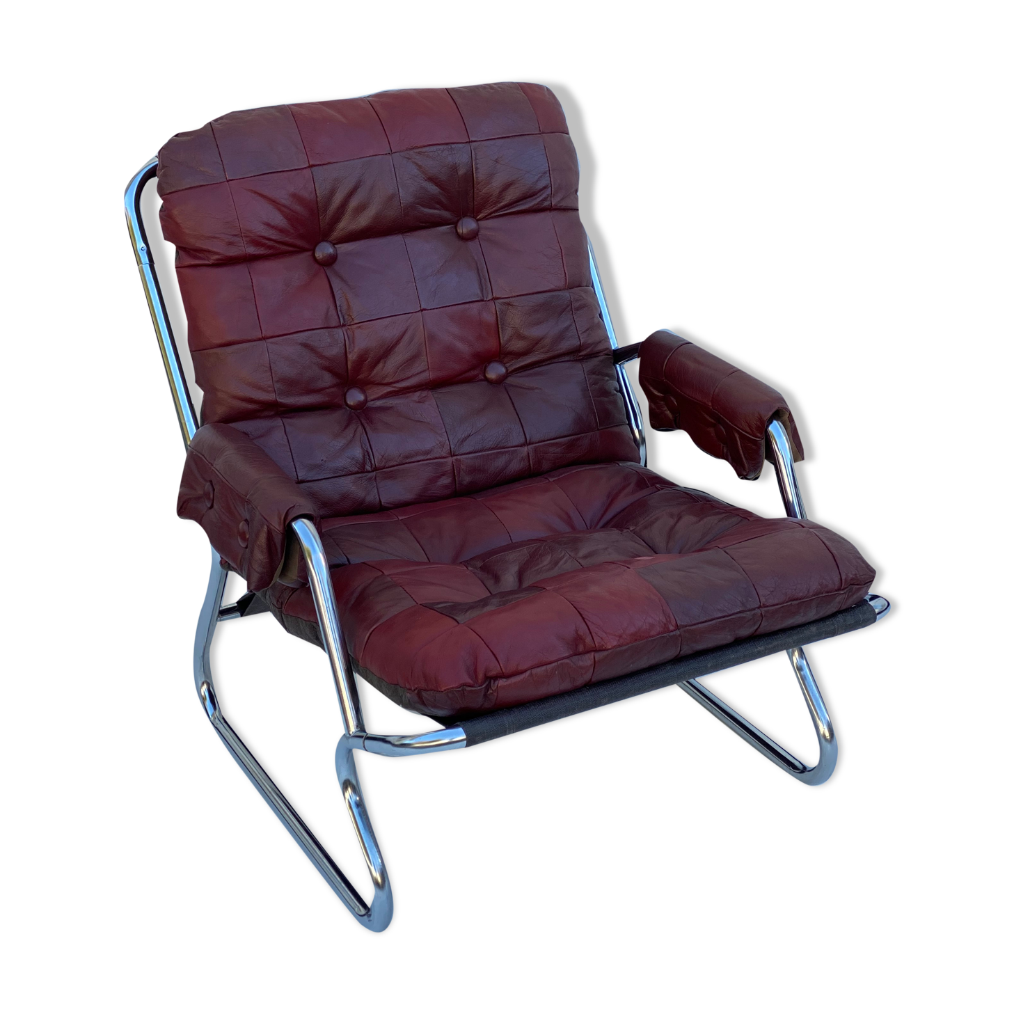 Vintage Scandinavian Leatherette Lounge Chair