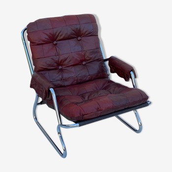 Vintage Scandinavian Leatherette Lounge Chair