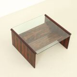 Italian coffee table in rosewood with magazine rack, 1960s.