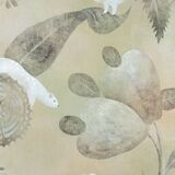 Painted canvas representing ermines. Contemporary Work.