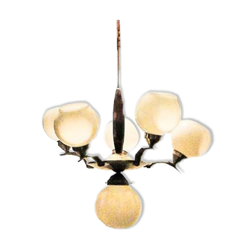 Chandelier Art Déco, Pologne, années 1950
