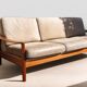 Canapé Convertible / Daybed Danois en Teck & Cuir Vintage 1960