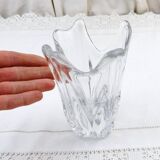 French vase, clear crystal glass, fluid organic shapes