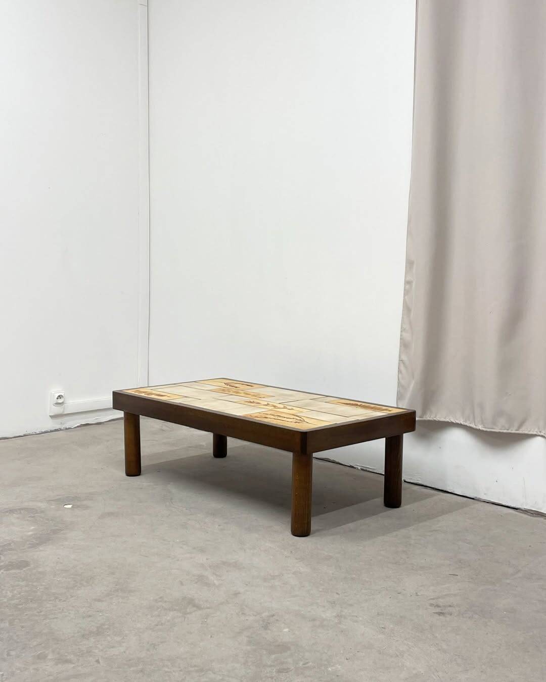 Herbarium ceramic coffee table, circa 1960