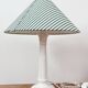 Lampe faïence et abat-jour rayé